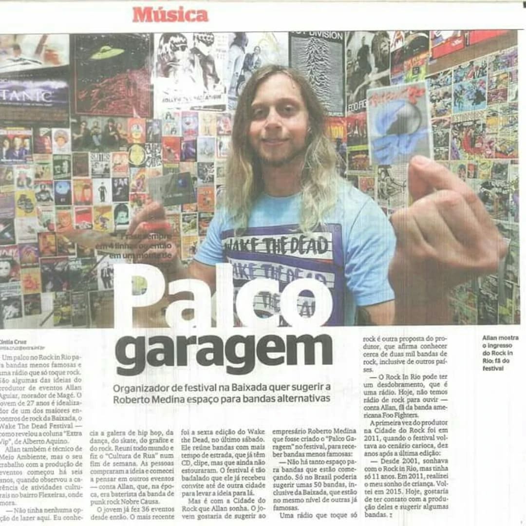 Arquivo Wake the Dead — Matéria do Jornal Extra